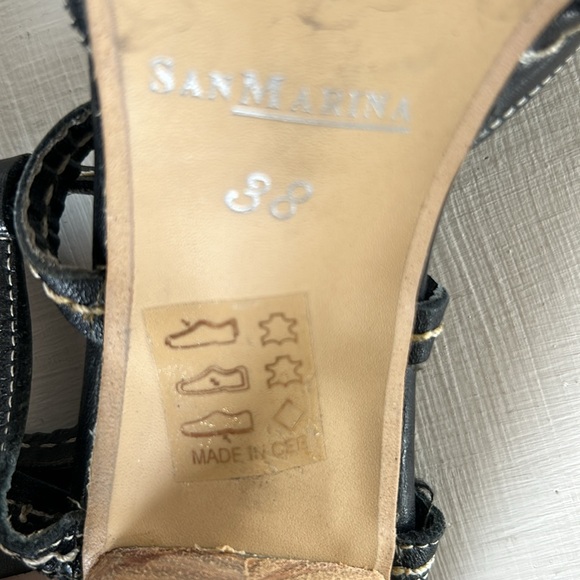 San Marina strappy black leather sandal 2.5” heel - Picture 5 of 6